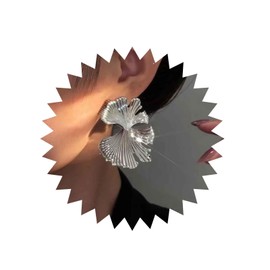 Cybche Hammered Ginkgo Leaf Earrings Large Leaf Stud Earrings Metal Leaf Drop Earrings Silver Exaggerated Leaf Drop Earrings Leaf Statement Earrings Jewelry for Women