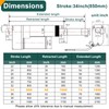 JQDML 34 Inch Stroke Linear Actuator 12V Heavy Duty 440lbs/2000N