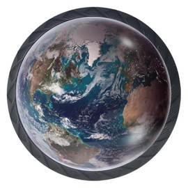 Artinhand 4 Pack Earth Kitchen Cabinet Knobs Round Drawer Pulls Black Dresser Cupboard Door Handles