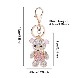 Encantador Llavero de Oso, Colgantes Llavero Rosa con Diamantes de Imitación Monedero Decorativo con Diamantes de Imitación Accesorios para Mochila Bonito Decoración (1Pcs)