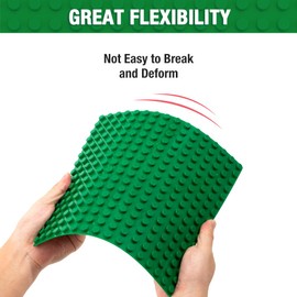 Mannidoo 8 Packs Peel-and-Stick Large Baseplates for Tables/Walls, Classic Big Adhesive Plates for Building Blocks - Compatible with All Major Brands, Green/White/Sky Blue/Grey