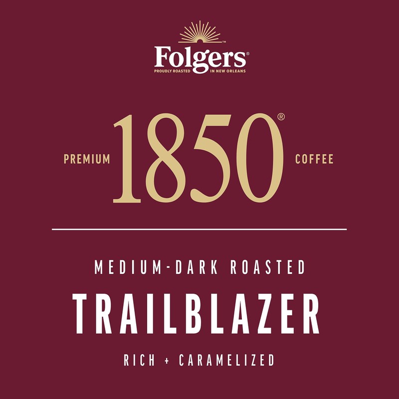 Folgers 1850 Trailblazer Medium-Dark Roast Ground Coffee, 12 Ounce (Pack