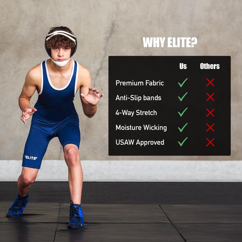 Elite Sports Men's Wrestling Singlets, Standard Singlet for Men Wrestling