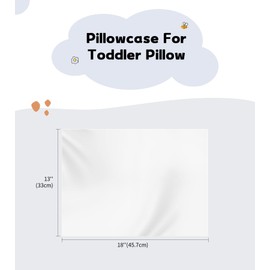 Deep Dream 100% Cotton Toddler Pillowcases Set of 2, 13x18 Inches Fits Baby Pillow Sized 12x16, 13x18, 600 Thread Count Cotton Small Travel Kids Pillow Case Covers with Envelope Closure, White
