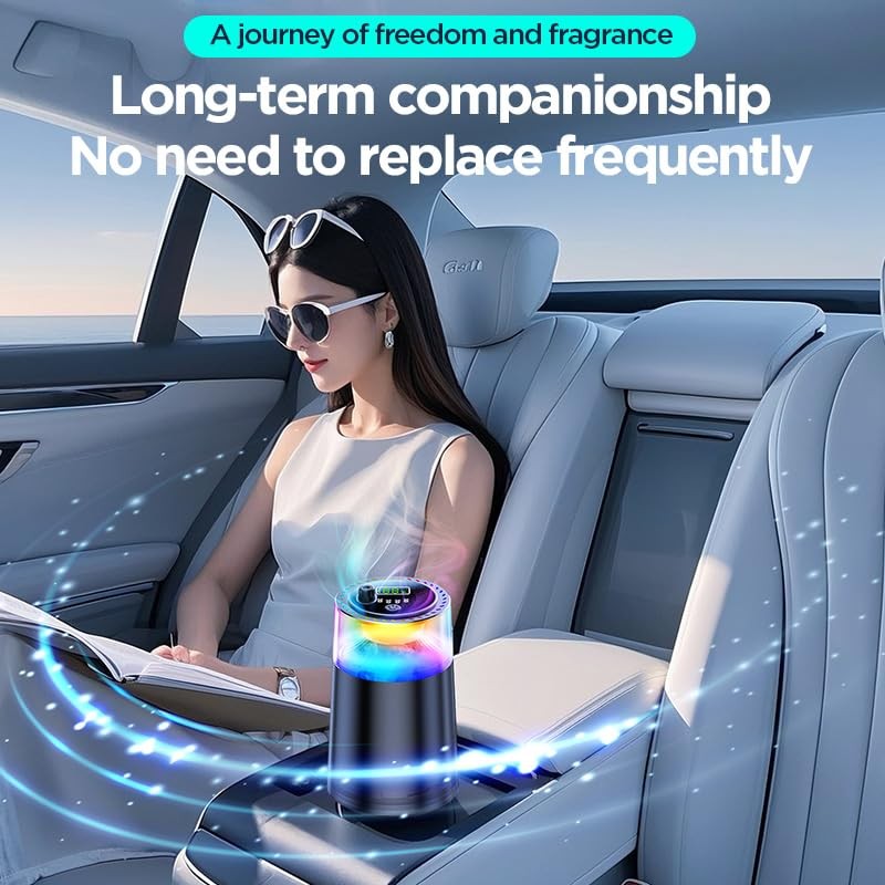 Smart Car Air Freshener with RGB Ambient Light, Car Aroma