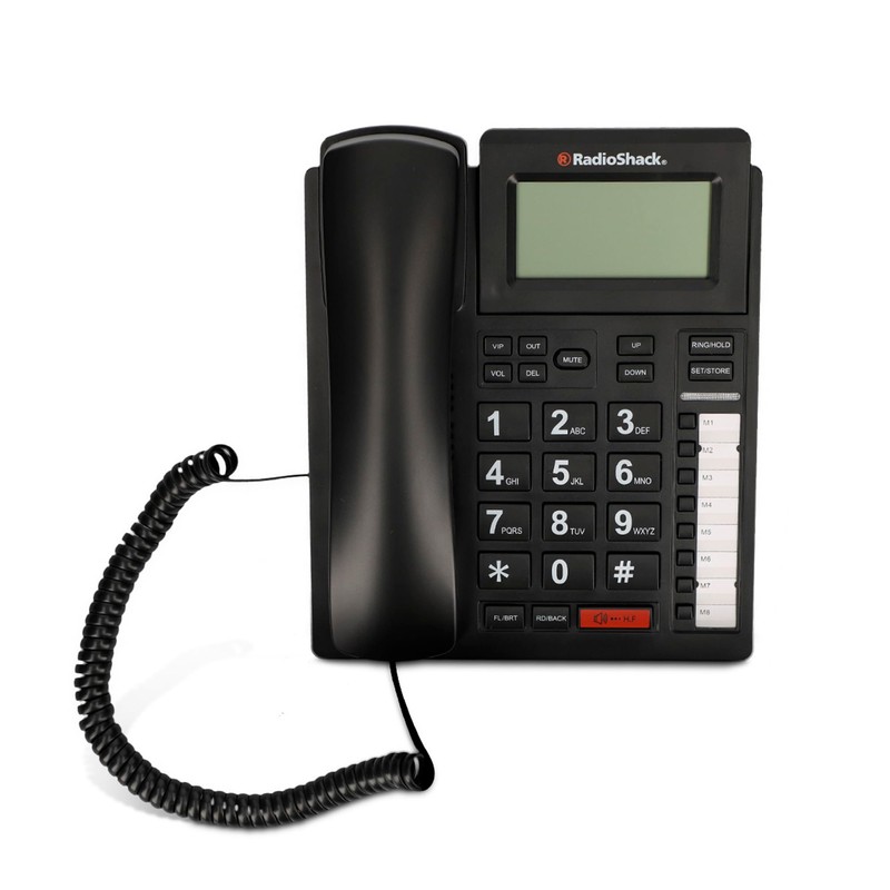 RadioShack Teléfono Alámbrico con Alarma Casa | Color Negro