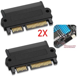 Unbranded 2PCS SFF-8482 SAS To SATA 22 Pin Angle 180 Degree Hard Disk Adapter US