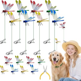 CAMATET 16 Pcs Dragonfly Clip, 3D Plastic Fake Dragonfly Garden Stakes for Yard, Patio Outdoor Decor & Indoor Plants Ornaments, Dragon Fly Hat Clip (4 Colors)
