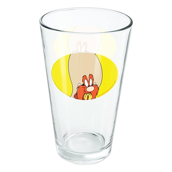 LOGOVISION Looney Tunes Yosemite Sam 16 oz Pint Glass, Tempered