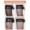 Bencailor 4 Pairs Hold-Up Fishnet Stockings Lace Stockings Thigh High