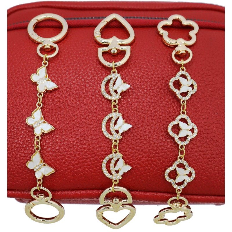 3Psc Bag Extender Chain Butterfly Purse Strap Replacement Purse Chains