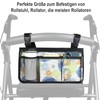 Wheelchair Storage Bag, Armrest Bag with Cup Holder and Reflective