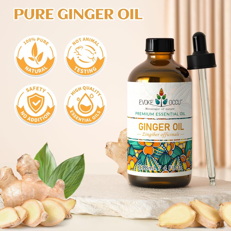 EVOKE OCCU 100% Pure Ginger Oil, Natural Ginger Essential Oil