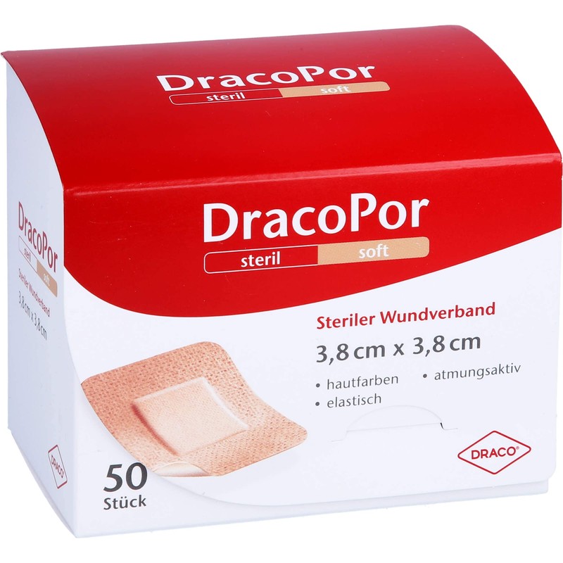 Dracopor Wound Dressing 3.8 x 3.8 cm Sterile Skin Coloured