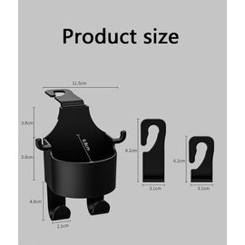 Walquicks Gancho Multifuncional para Respaldo de Asiento de Automóvil, Portavasos Portátiles para Asiento con Ganchos, Gancho de Coche 3 en 1 y Soporte para Taza de Asiento(2)