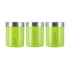 Premier Housewares Liberty Tea Coffee and Sugar Canisters-Set of 3-Lime