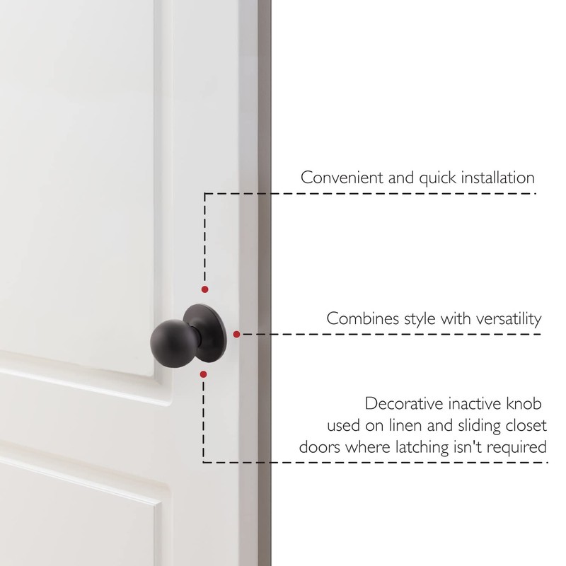 Design House Ball Dummy Door Knob in Matte Black