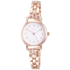 Fieldwork ST241p-3 Women's Analog Wristwatch, Nickel-Free, Metal Band, Flower Pattern, Rose Gold, Pink, Bracelet Type