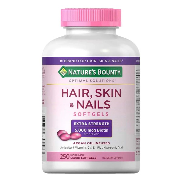 Natures Bounty Hair, Skin Nails Extra Strength 250 Softgels con