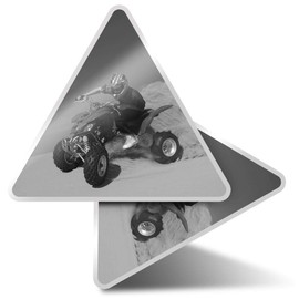 2 x Triangle Stickers 7.5cm - BW - Quad Bike Desert Safari 4x4 Fun Decals for Laptops,Tablets,Luggage,Scrap Booking,Fridges #35439