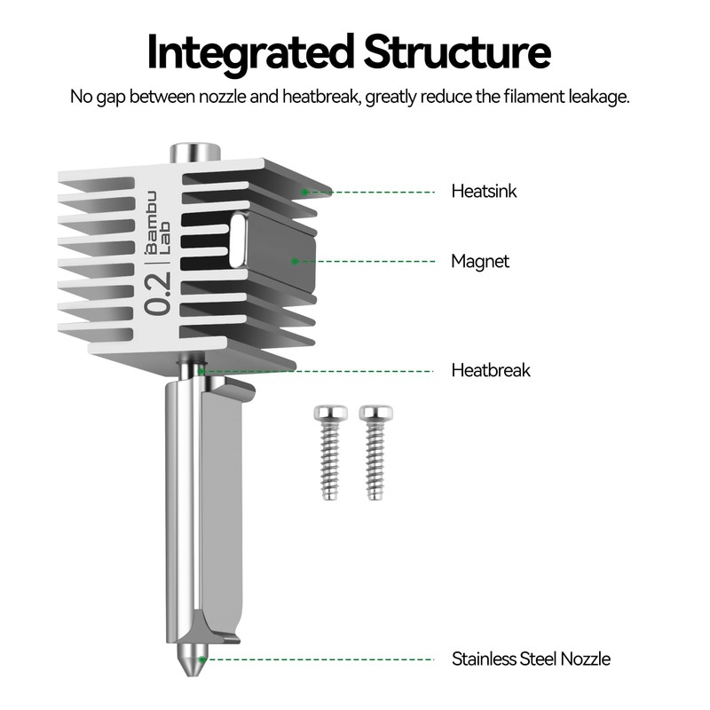 Bamboo Lab A1 Mini,A1 Stainless Steel Hotend Kit with 0.2mm