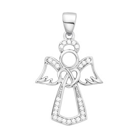 Sofia Milani - Necklace Pendant 925 Silver - with Zirconia Stones - Angel Wing Design - 60294
