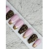 nailed by Rachel Baby pink gold bling short coffin press