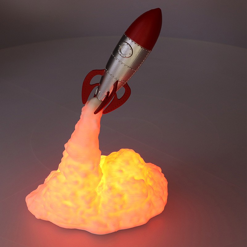 3D Printing Rocket Lamp Innovative Bedside Table Light USB Charging
