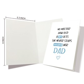 Tarjeta de felicitación para el día del padre para papá, tarjeta sentimental feliz del día del padre de hija, tarjeta de cumpleaños para padre, tarjeta de felicitación para papá