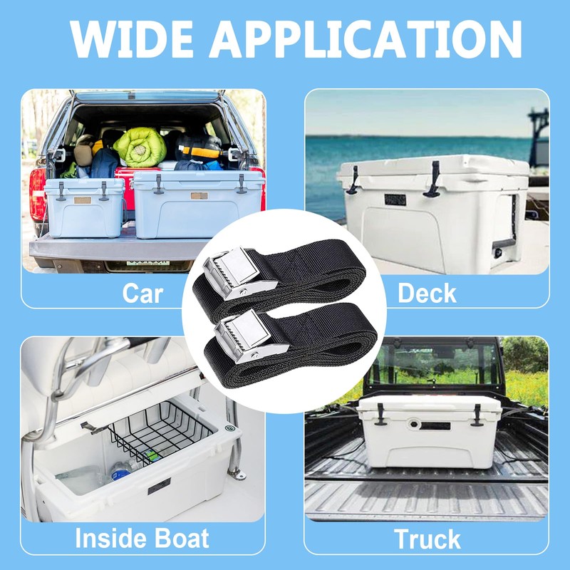 Cooler Tie Down Kit Compatible with RTIC YETI Coolers, Universal