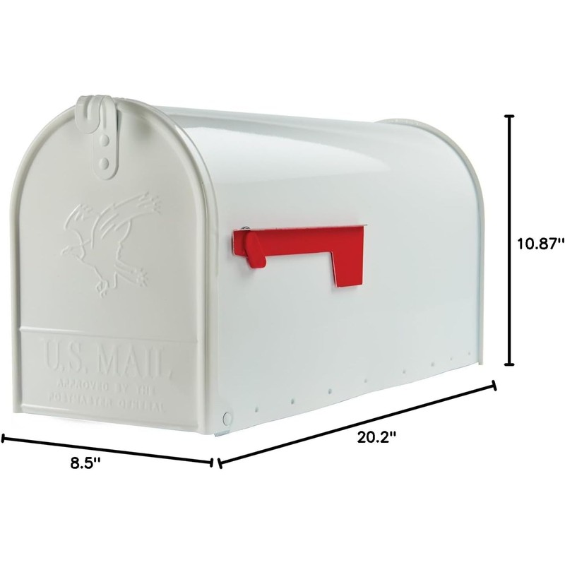 Elite Medium Outside Mailbox, Plexon, White, 10.87" H x 20.2"