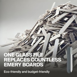 GERMANIKURE Czech Crystal Glass Nail File in Suede Leather Case - Original Orange - Professional Manicure & Pedicure Products for Smooth Easy Shaping of Natural Nails