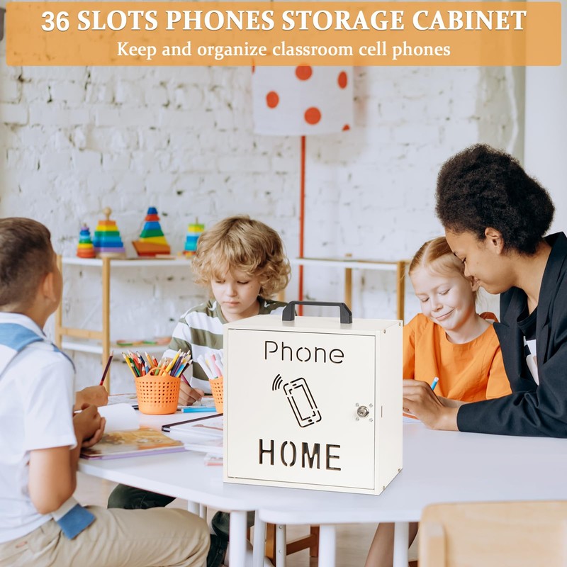 Lzttyee Cell Phone Holder Classroom 33 Slots Wooden Cell Phone