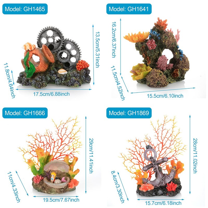 AIMALL Aquarium Resin Coral Decorations, Marine Simulation Micro Landscape for