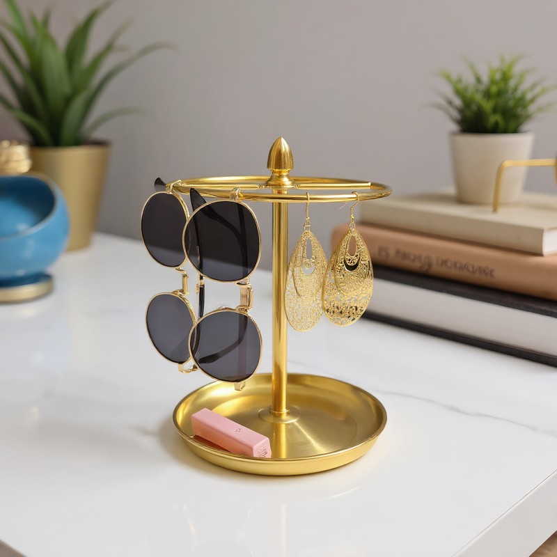 Sunglasses Organizer, Glasses Display Stand for 12 Pairs, Base Storage
