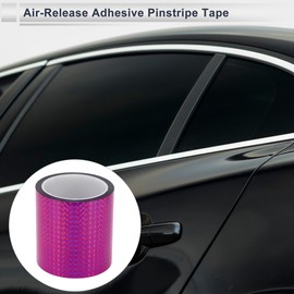 RATCHROLL 1 Roll Universal Air-Release Adhesive Pinstripe Tape Holographic Automotive Pinstriping Tape Purple 164.04ft x 3.94"