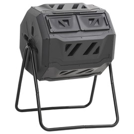 FAMIROSA Garden Compost Bin Black 28.7"x25.2"x37.4" 42.3 gal (26.5 lbs) B