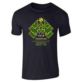 Pop Threads Nakatomi Plaza 1988 Christmas Party Holiday Graphic Tee T-Shirt for Men Black 6XL