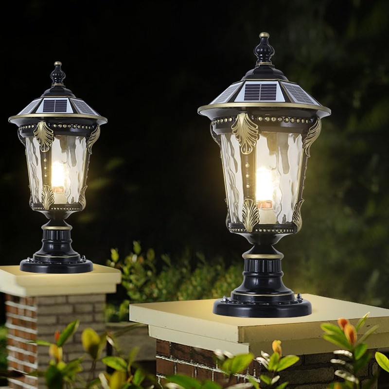 SLAWA Outdoor Post Lights Solar Column Caps Lamps Modern Exterior