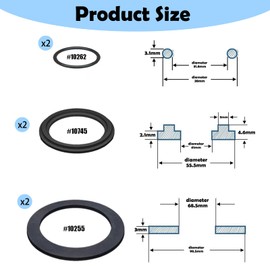 O-Oring Set, Pool Rubber Sealing Rings Washers Round Seal for Pool Parts 10745, 10262, 10255 ect (6 Pieces)