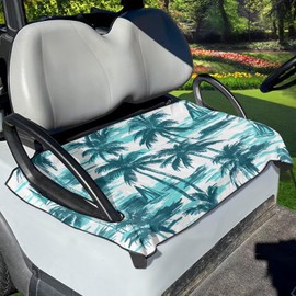 Suobstales Palm Tree Boat Print Golf Cart Seat Covers, Golf Cart Seat Towel Blanket for Yamaha, EZGO, Club Car and More 2-Seat Golf Carts, Keeps Seat Comfortable and Clean