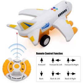 Escomdp 4CH RC Aeroplane Radio Remote Control Vehicle Car Electric Plane Airplane Model Toy Music, Light Kids Birthday Gifts (Orange)