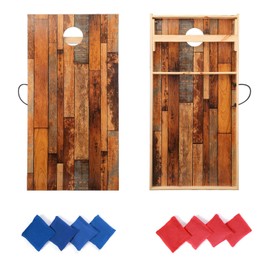 OOFIT Solid Wood Premium 2' x 4' Corn Hole Game Set, Portable Regulation Size Cornhole Boards with Set of 8 Professional Cornhole Bags, Family Backyard Bean Bags Toss Game