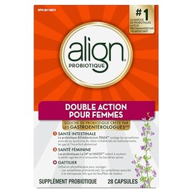 Align Align Probiotic, Women's Dual Action, Multi-Strain Probiotic, with Chaste Tree, Soothes Occasional Abdominal Discomfort, Gas, Bloating, 28 Capsules