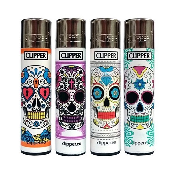 Bundle - 4 Items - Clipper Lighter Sugar Skulls "Mexican