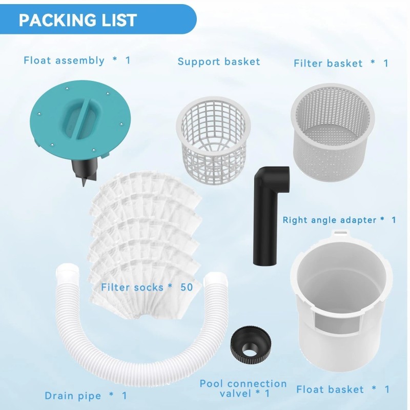 Valdorena Surface Float Skimmer,2025 Upgrade,No Installation Required, no Adjustable Br...
