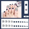 Press on nails Uñas Postizas Para Pies Decoradas Animal Print Azul Gris