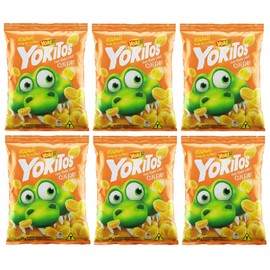 YOKITOS Assado Feito de Milho Sabor Queijo 54 gr. 6 PACK | Cheese Flavored Corn Chips 1.9 oz. 6 Pack.