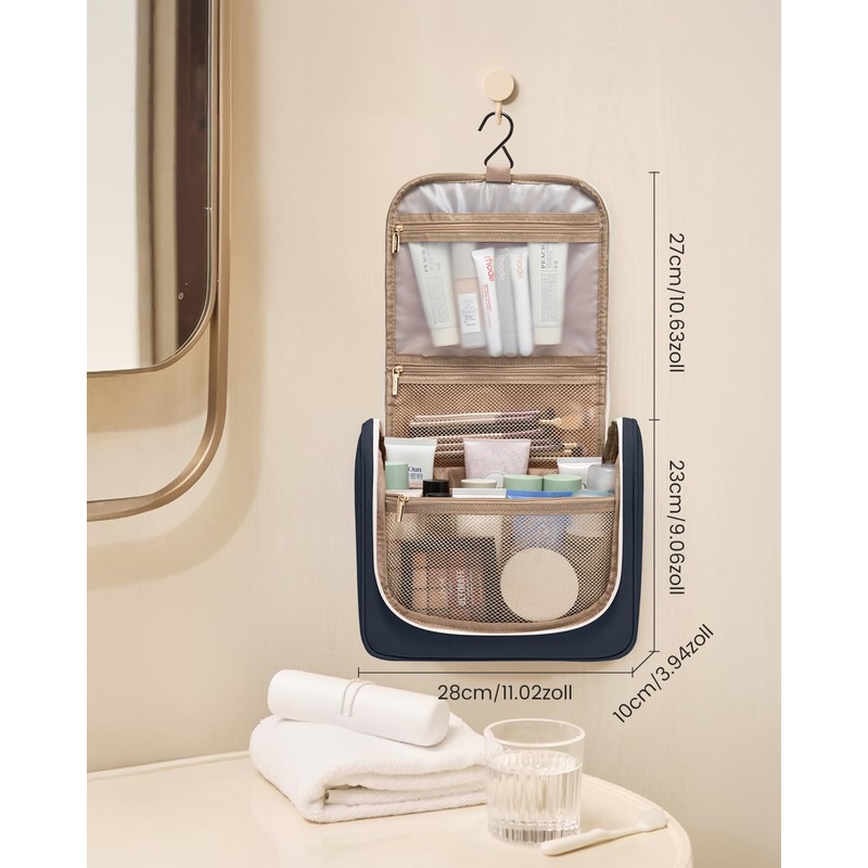 LOVEVOOK Women's Toiletry Bag, Waterproof Hanging Toiletry Bag with Hooks,