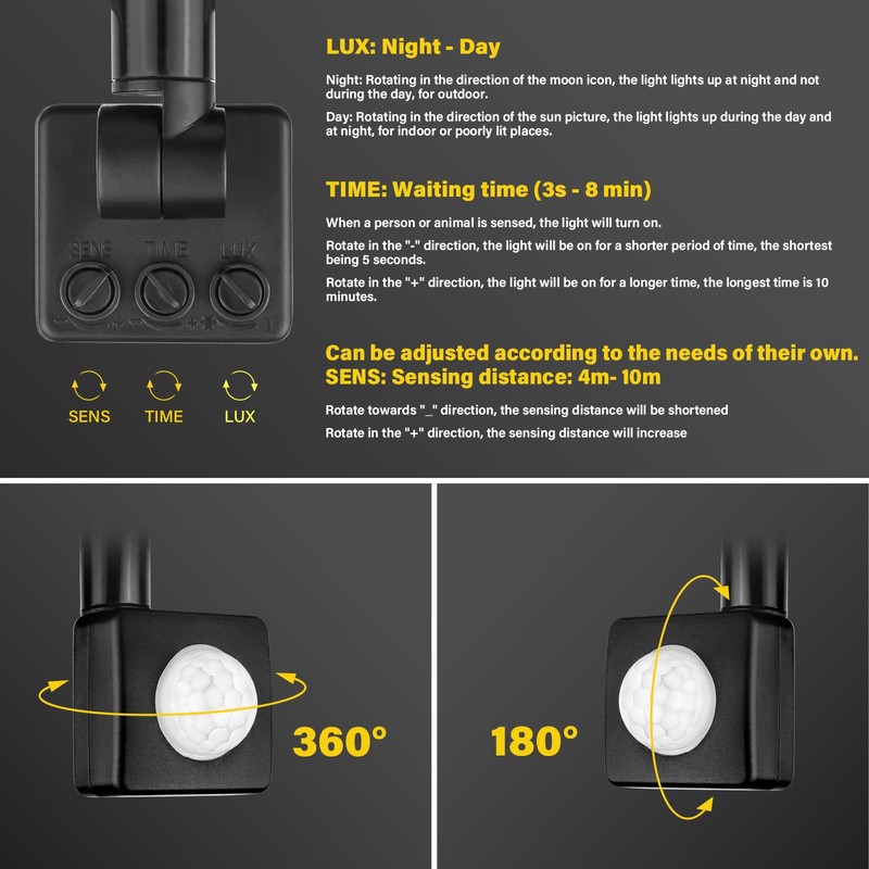 YOJZMA 50W Motion Sensor Flood Light Outdoor, 5000 LM Outdoor